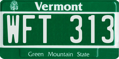 VT license plate WFT313