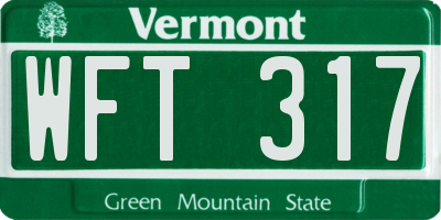 VT license plate WFT317