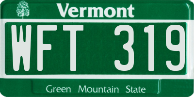VT license plate WFT319