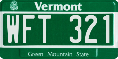 VT license plate WFT321