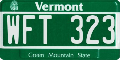 VT license plate WFT323