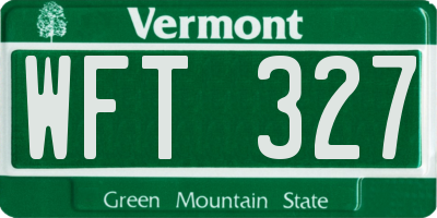 VT license plate WFT327