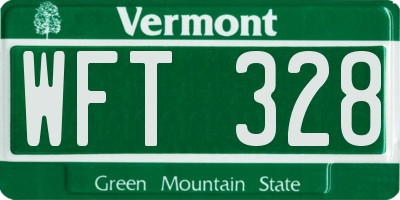 VT license plate WFT328