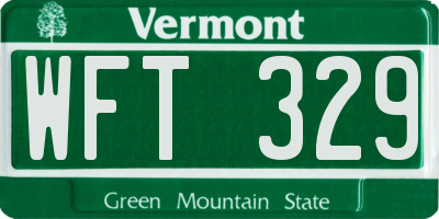 VT license plate WFT329