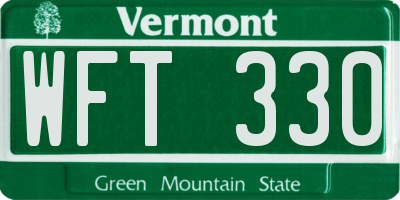 VT license plate WFT330