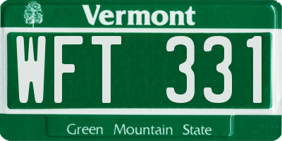 VT license plate WFT331