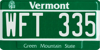 VT license plate WFT335