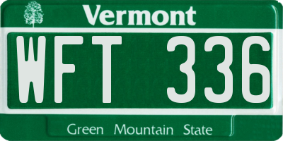 VT license plate WFT336