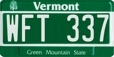 VT license plate WFT337