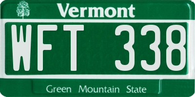 VT license plate WFT338