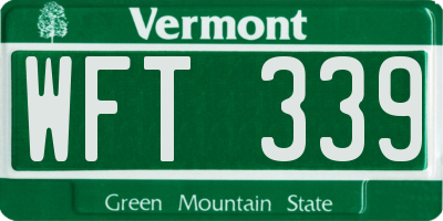 VT license plate WFT339