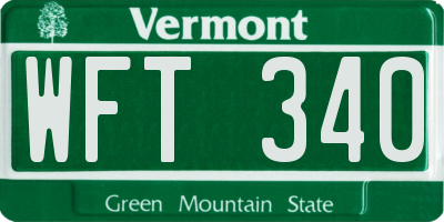 VT license plate WFT340