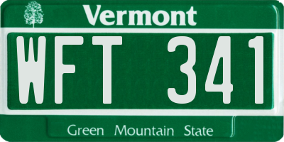 VT license plate WFT341