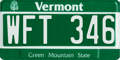 VT license plate WFT346