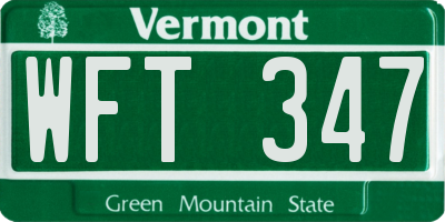 VT license plate WFT347