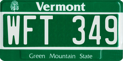 VT license plate WFT349
