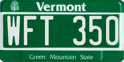 VT license plate WFT350