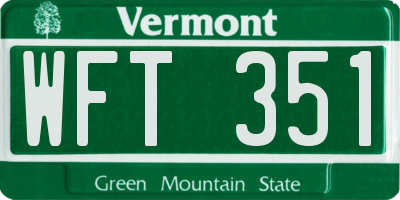 VT license plate WFT351