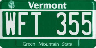 VT license plate WFT355
