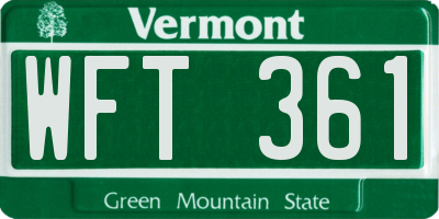 VT license plate WFT361