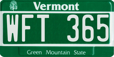 VT license plate WFT365