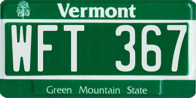 VT license plate WFT367