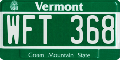 VT license plate WFT368