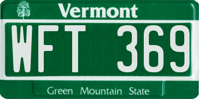 VT license plate WFT369
