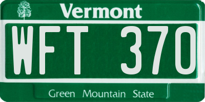 VT license plate WFT370