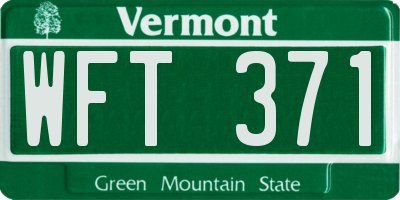 VT license plate WFT371