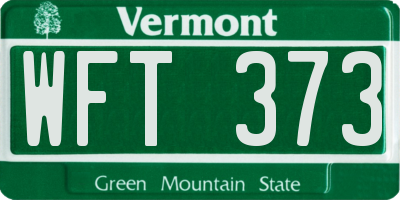 VT license plate WFT373