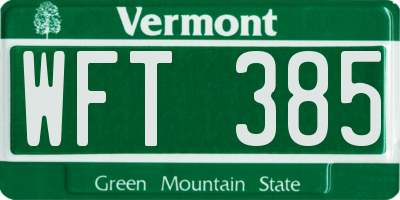 VT license plate WFT385