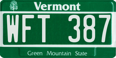 VT license plate WFT387
