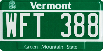VT license plate WFT388