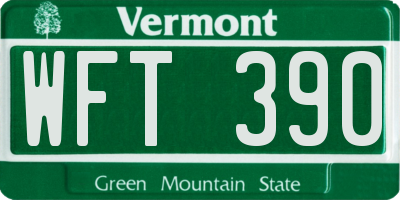 VT license plate WFT390