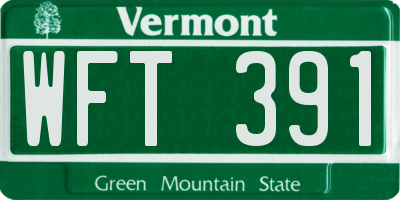 VT license plate WFT391