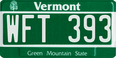 VT license plate WFT393