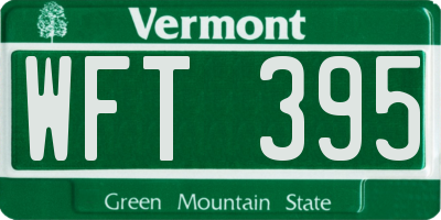 VT license plate WFT395