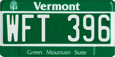 VT license plate WFT396