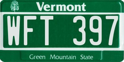 VT license plate WFT397