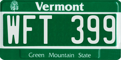 VT license plate WFT399