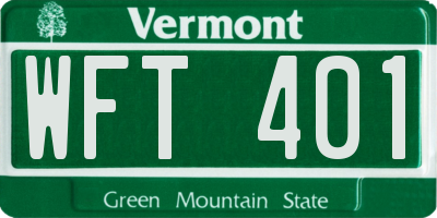 VT license plate WFT401