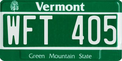 VT license plate WFT405