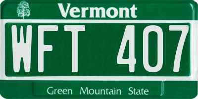 VT license plate WFT407
