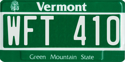 VT license plate WFT410