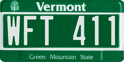 VT license plate WFT411