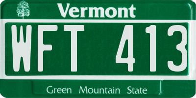 VT license plate WFT413