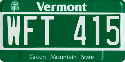 VT license plate WFT415