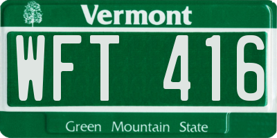 VT license plate WFT416