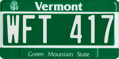 VT license plate WFT417